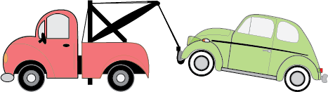 Tow truck towing a car