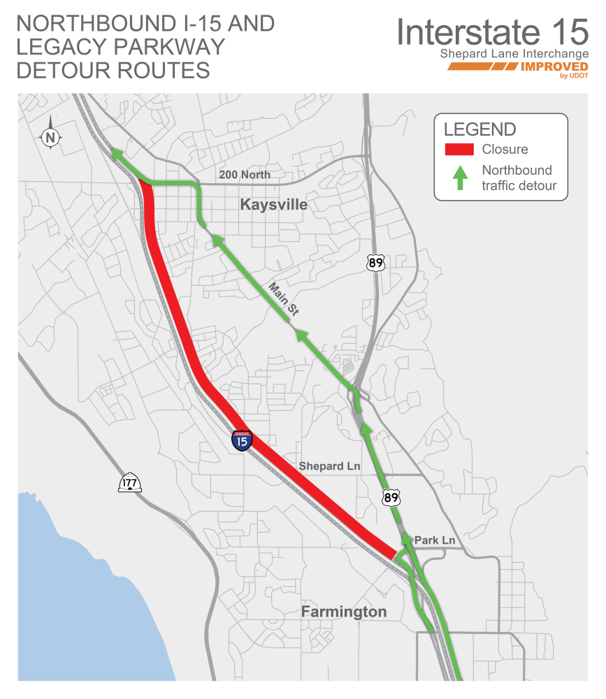 UDOT warns of third major I-15 closure in Davis County, ramp closures ...