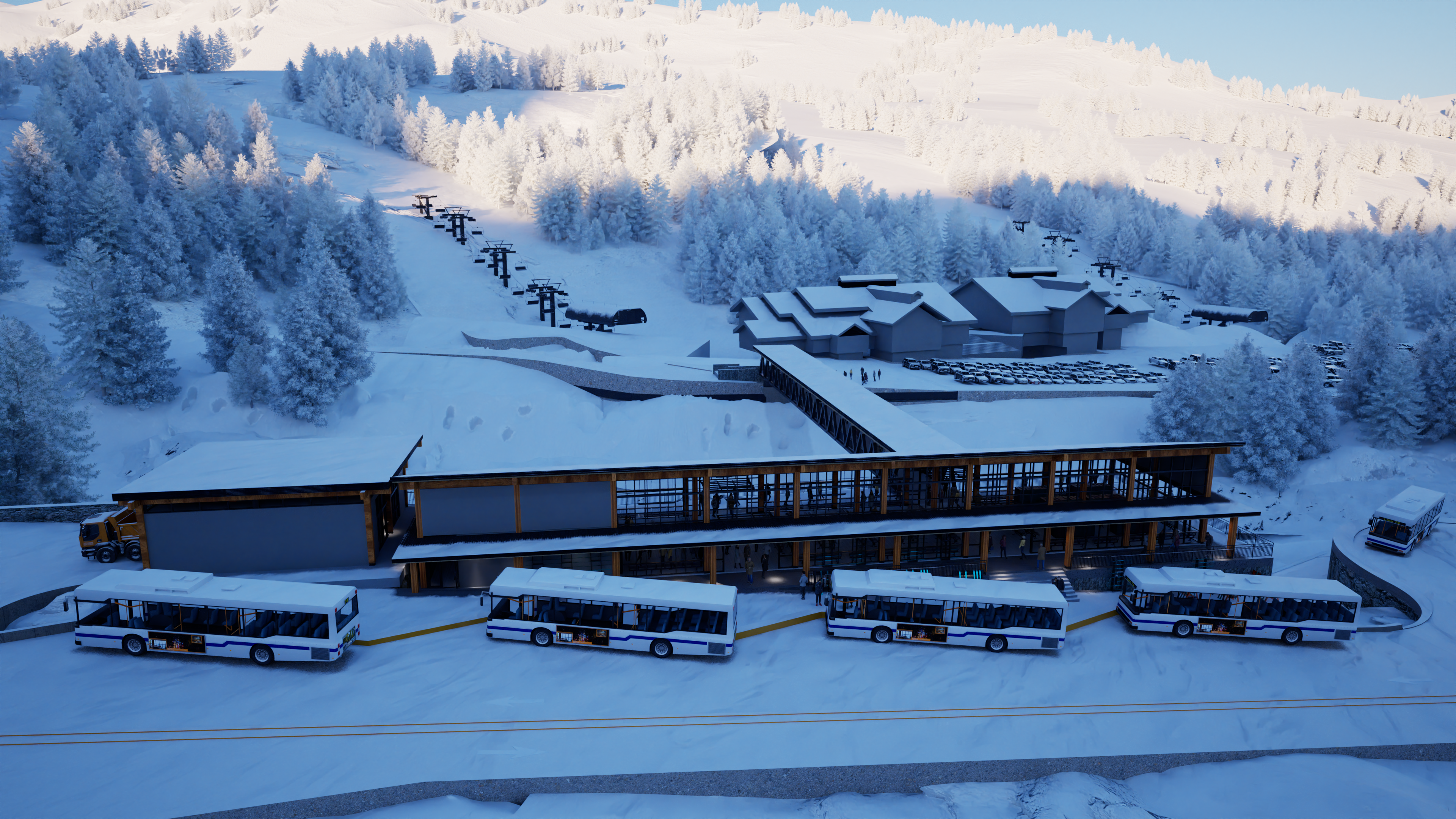 Rendering of upgraded bus station.
