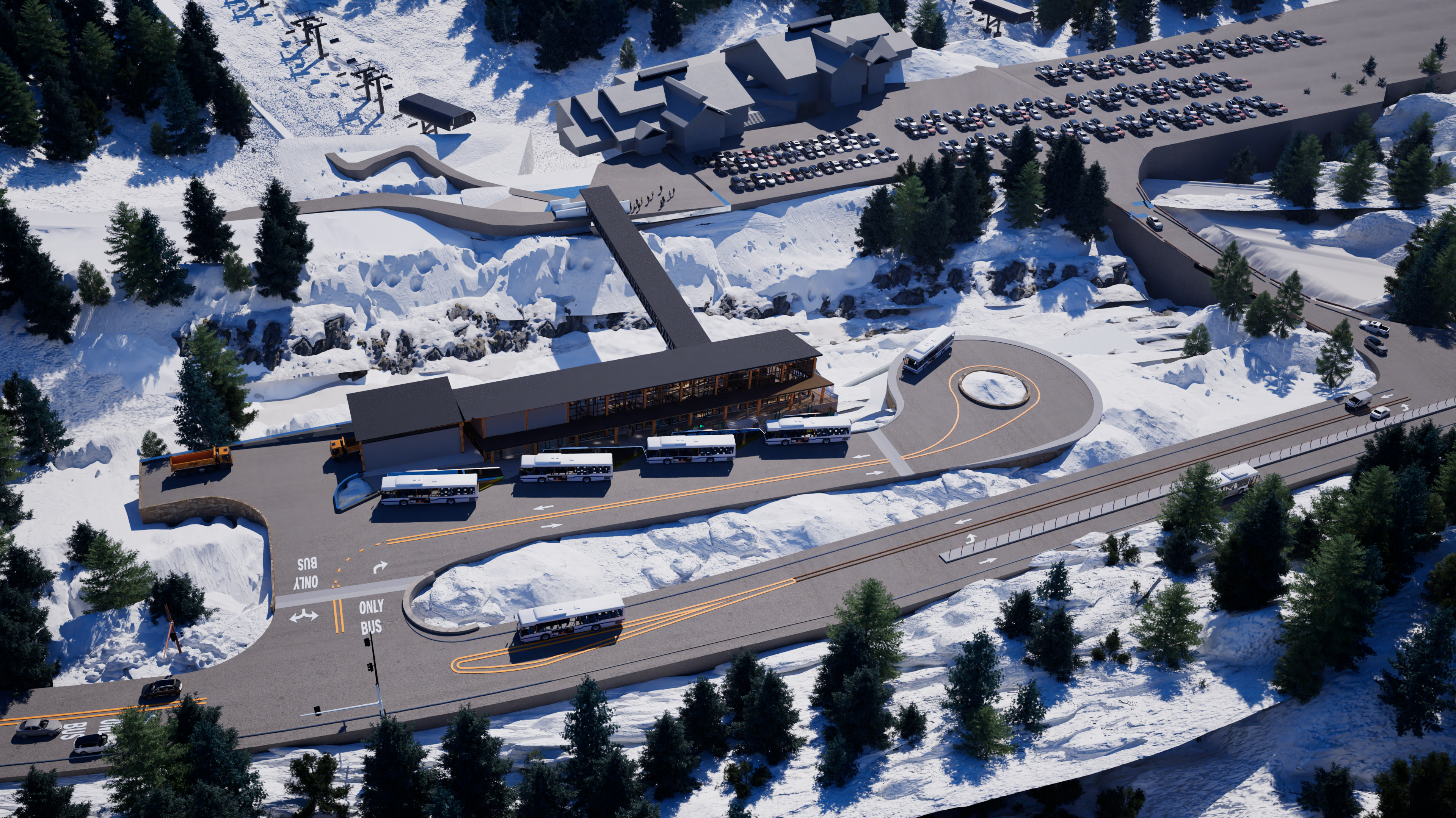 Rendering of upgraded bus station.