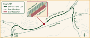 Map showing location of Mountain View Corridor Opening Celebration