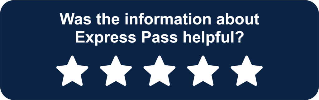 Express Pass survey button
