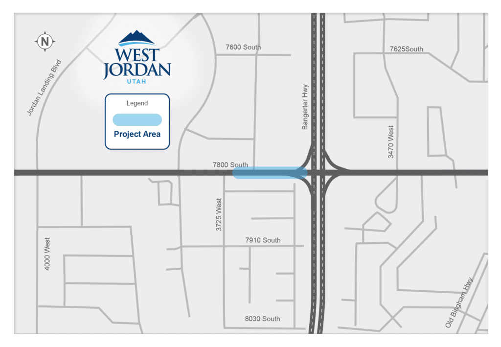 West Jordan southbound Bangerter Highway on-ramp closure map